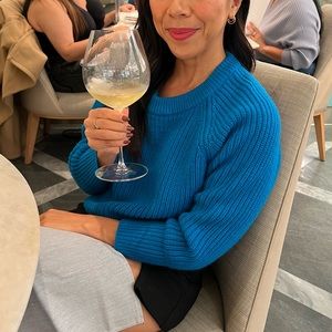 Zara Blue Crop Sweater in Small